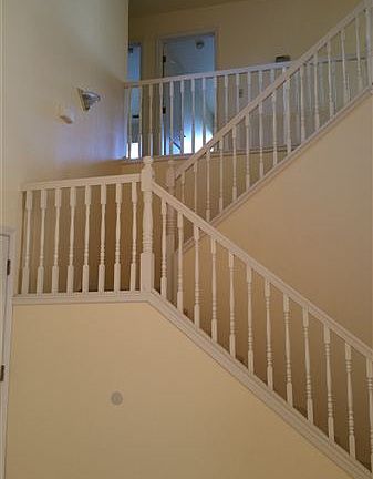View of the stairs from the front living room