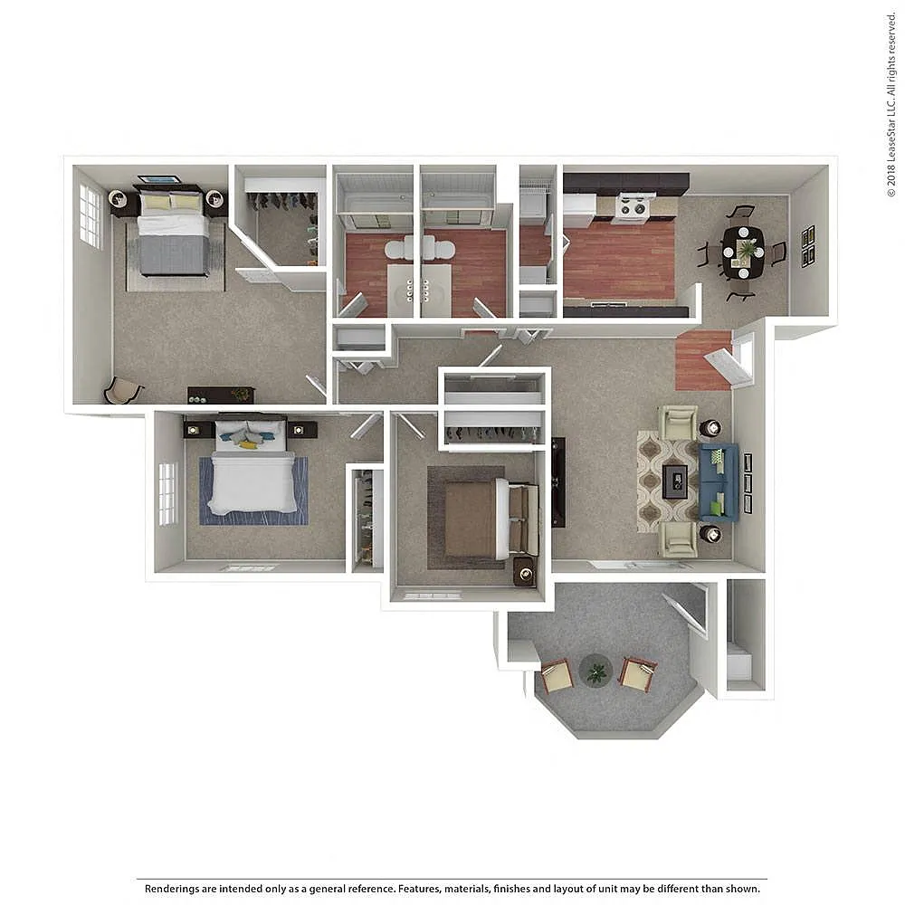 Floor plan 3 Bedroom / 2 Bath