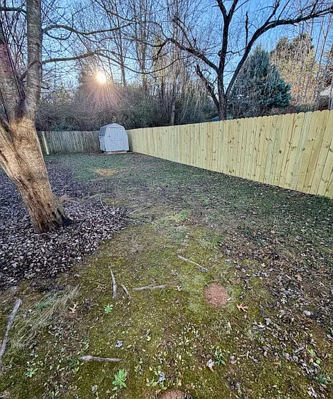 Newly Fenced-in Backyard