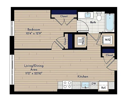Floor plan A 1BR-A1