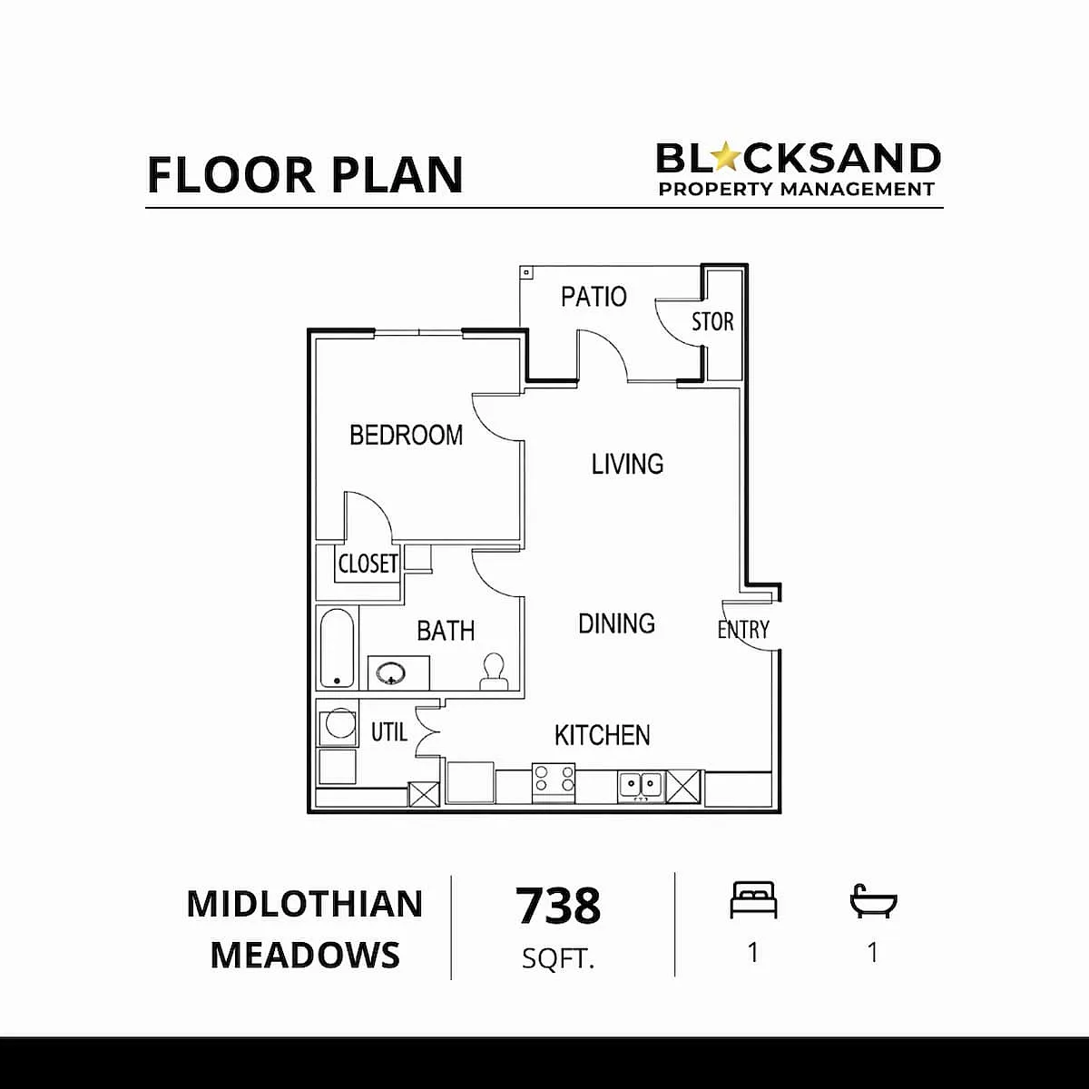 Floor plan 1 Bedroom
