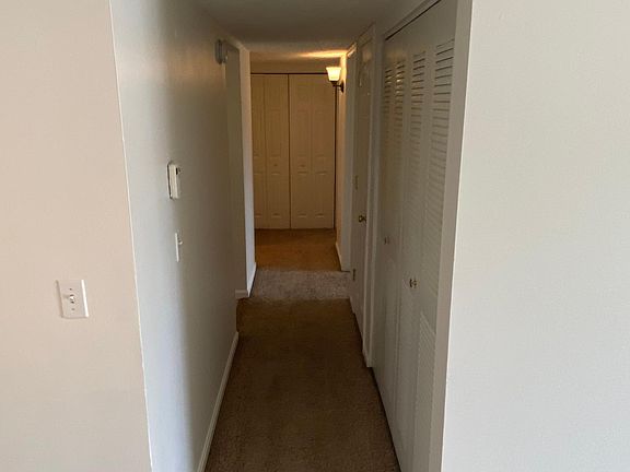 Hallway to kitchen, bathrooms & bedrooms. Laundry closet at the end