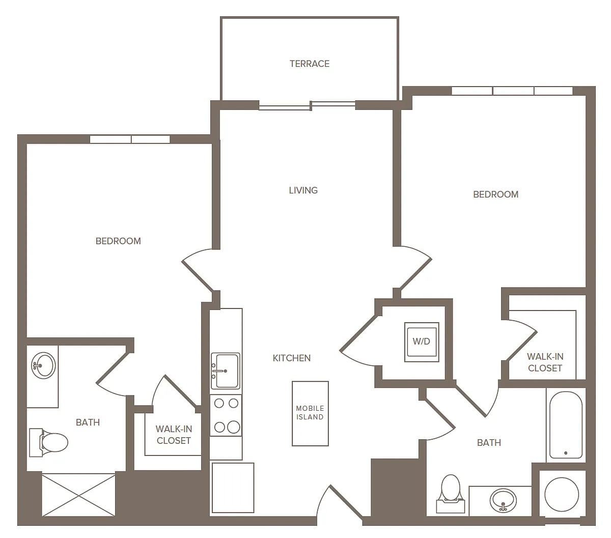 Floor plan 2 Bed/2 Bath-C