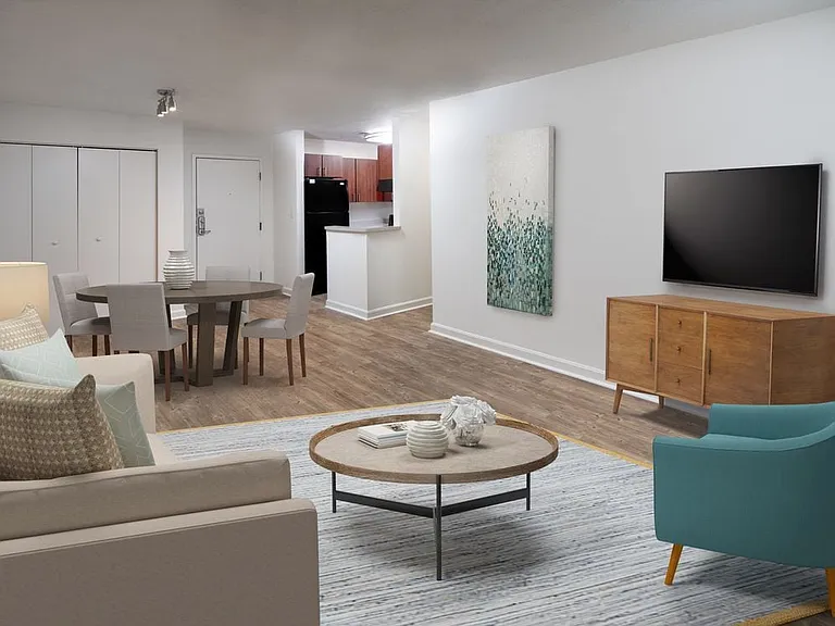 Classic Package II living and dining area with hard surface flooring