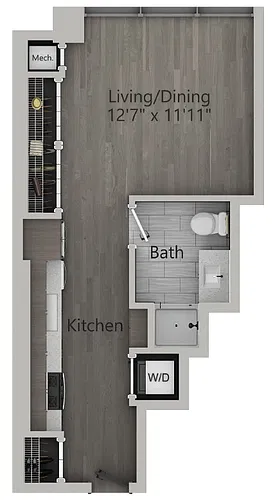 Floor plan S1 | Studio | 423 SF