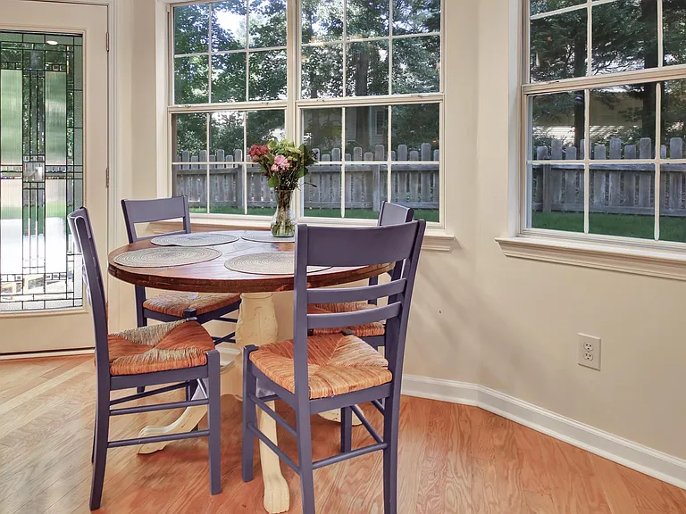 Dining nook overlooking the back yard
