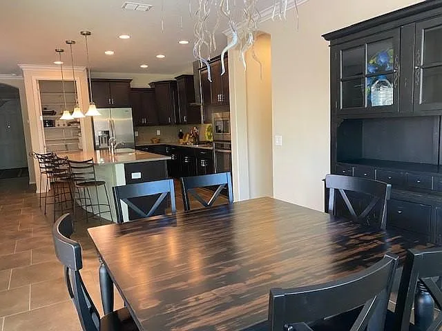 dining room and kitchen