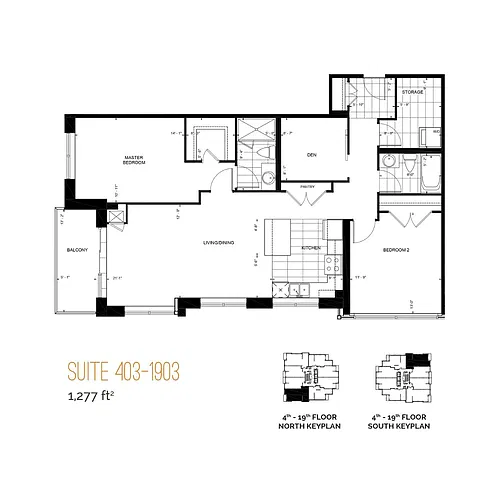 Floor plan 2 Bedroom + Den