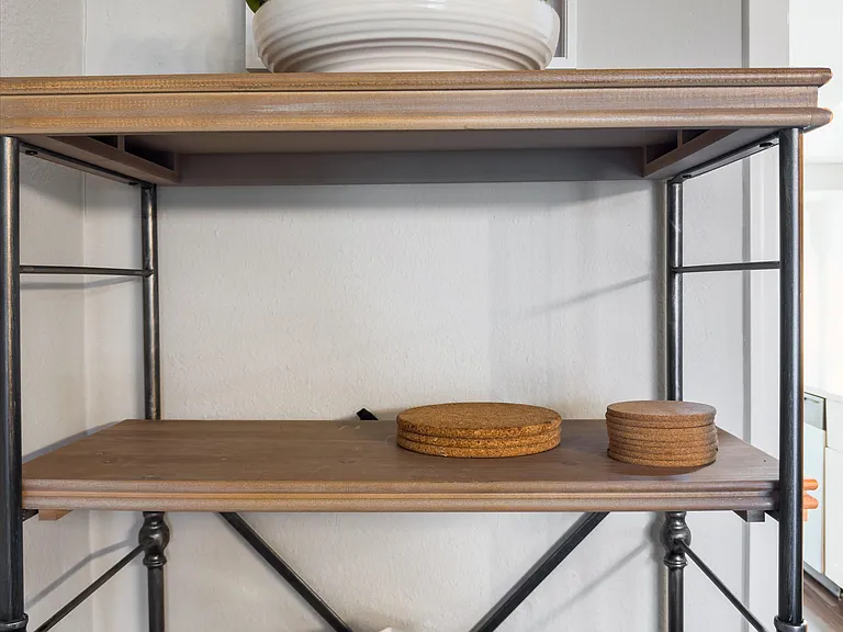 Plenty of extra Storage in the Dining Room with 2 Shelving Units.