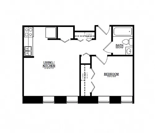Floor plan The Argyle on Mass Ave One Bedroom J