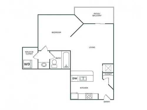 Floor plan Studio (585 SF)
