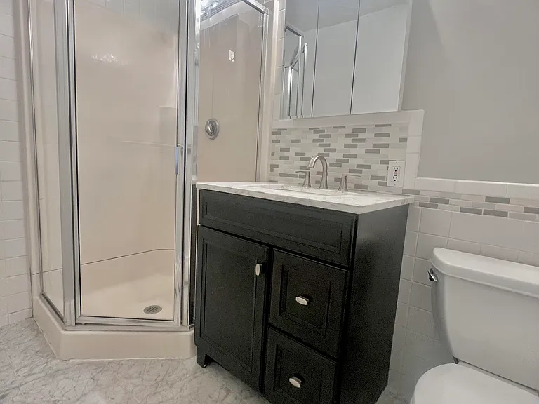 full bathroom off kitchen