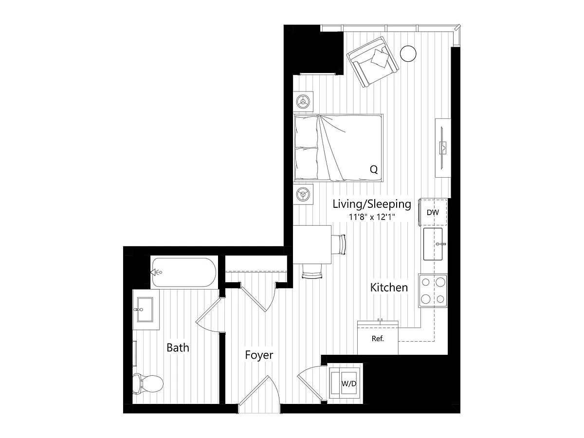 Floor plan MS7 | Studio | 1 Bath