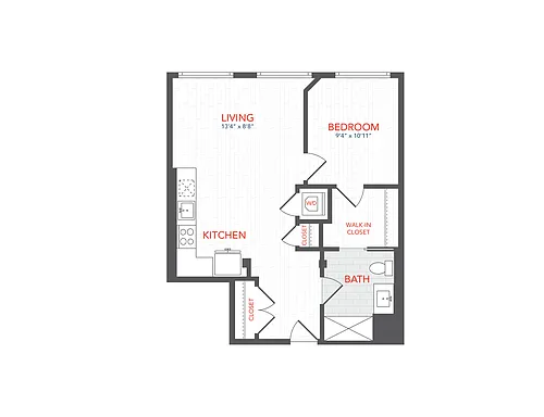 Floor plan LOFTS 1 Bed L