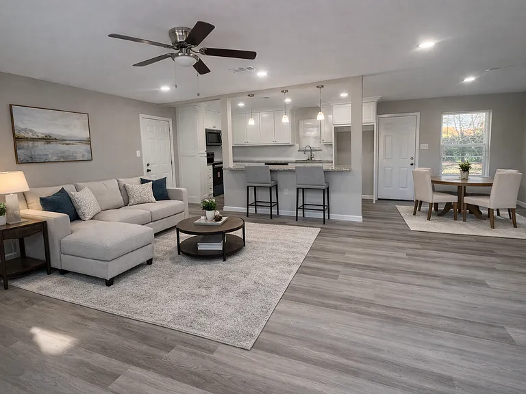 open concept floor plan living room