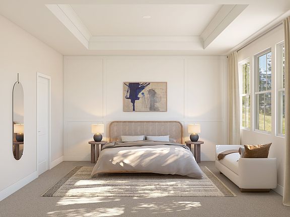 Decorative wall feature in primary suite