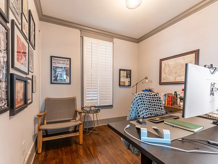 Private office downstairs away from bedrooms, next to outdoor patio