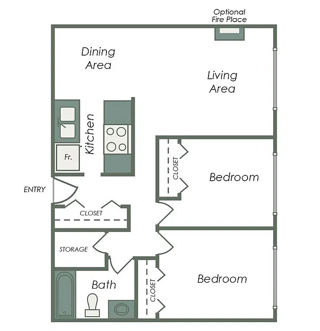 Floor plan 2 Bedroom