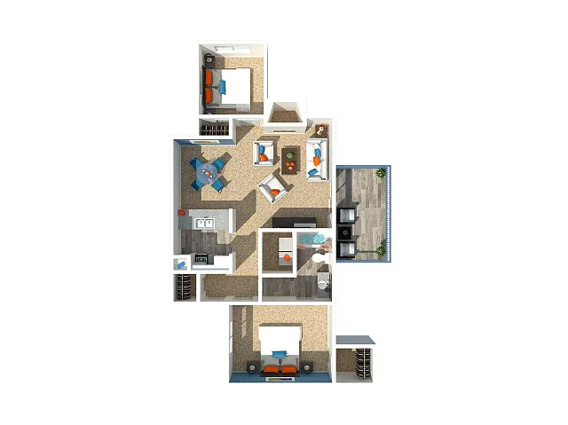 Floor plan 2 Bedroom 1 Bath