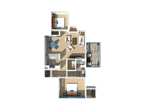 Floor plan 2 Bedroom 1 Bath