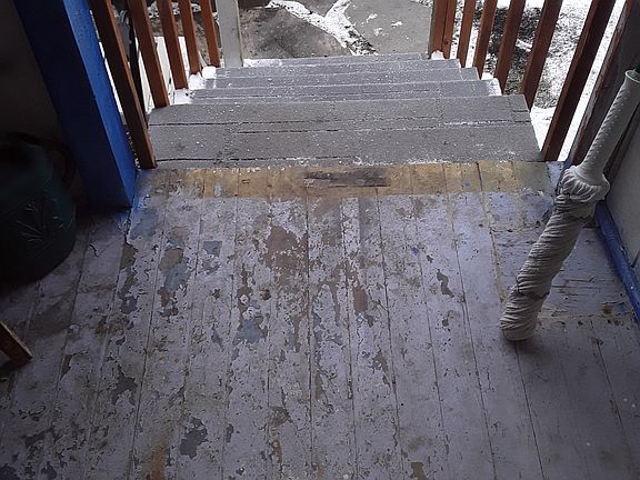 Rebuilt Stairs,Handrail In Back