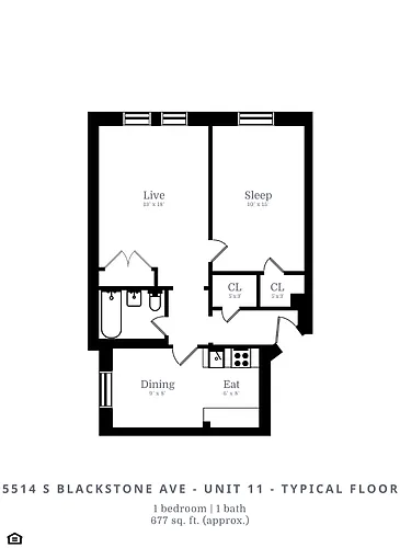 Floor plan 1 Bed|1 Bath (B2)