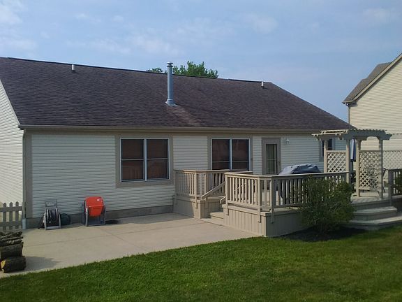 Large deck and patio.