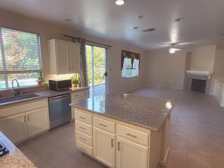 Kitchen + View of Family Room