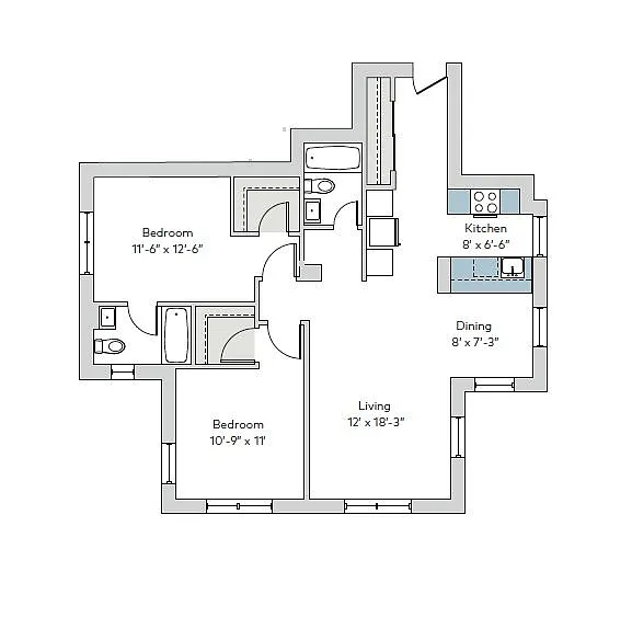 Floor plan mon-2bn