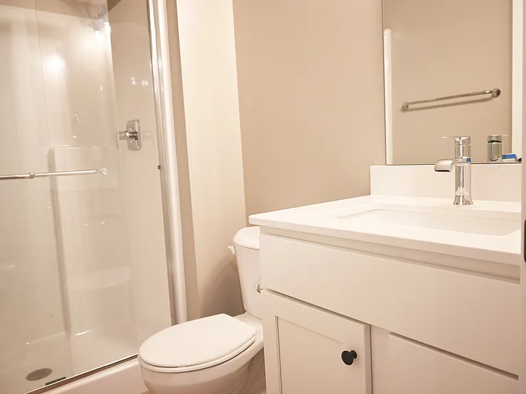 Modern bathroom in townhome.