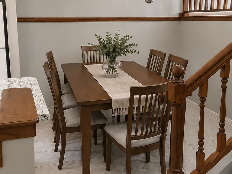 Dining area - Virtually staged dining table and chairs