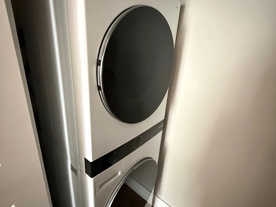 In-Unit stacked washer/dryer.