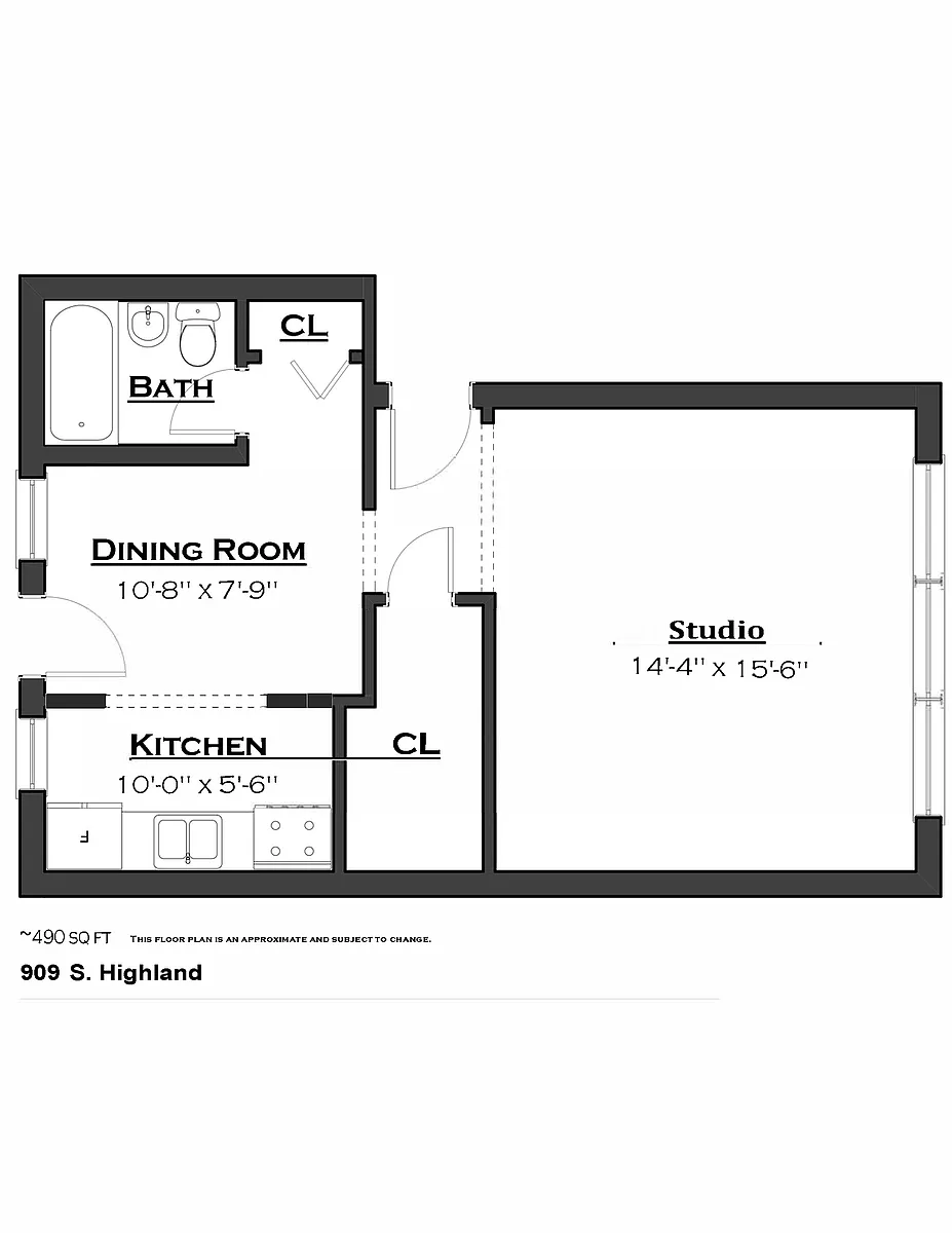 Floor plan Studio 909