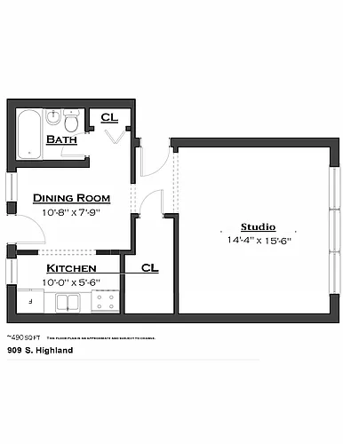 Floor plan Studio 909