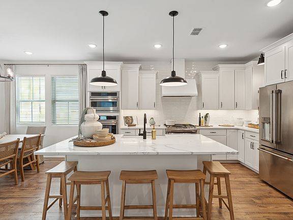 Kitchen with pendant lights