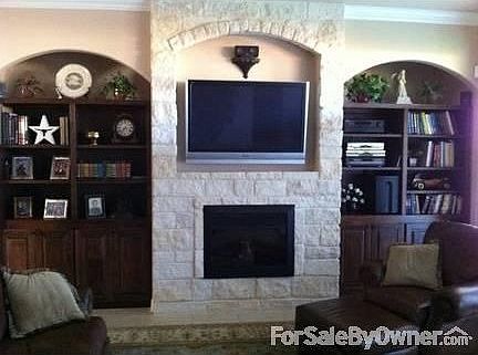 Family Room with Built in Home Theator