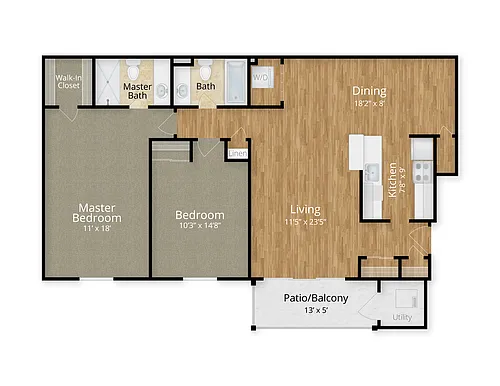 Floor plan 2 Bed x 2 Bath