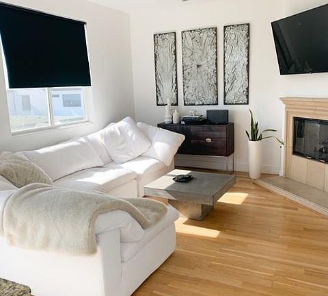 Living room with fireplace