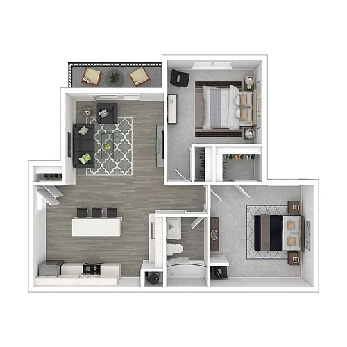 Floor plan 2 Bedroom One Bathroom Reno