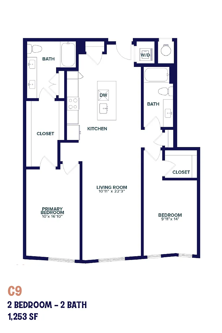 Floor plan Nita Two Bedroom C9
