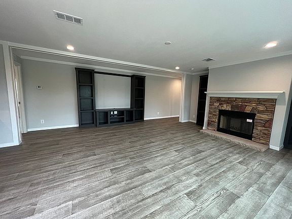 living room and fireplace