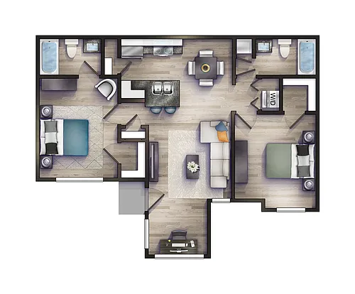 Floor plan Luxury Two Bedroom