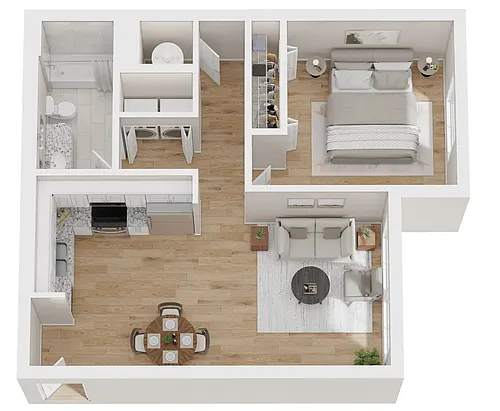 Floor plan 1 Bedroom , 1 Bathroom