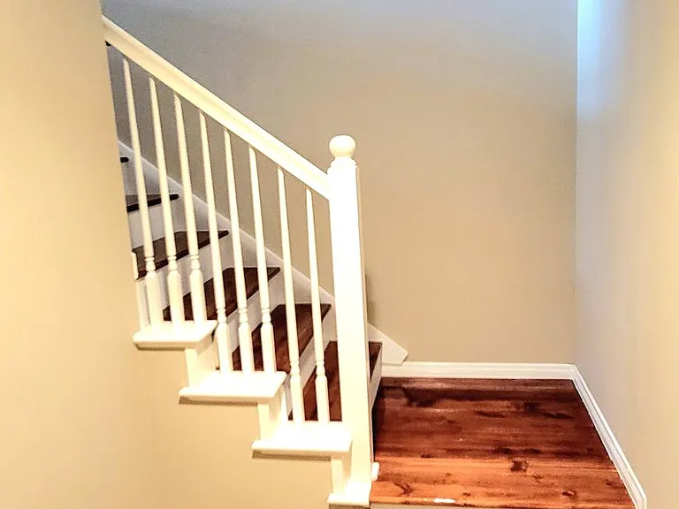 Stairs going from garage level to first floor