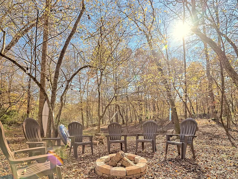 Fire pit area in the back yard