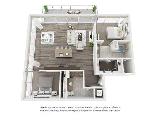 Floor plan 2 Bed 2 Bath C8