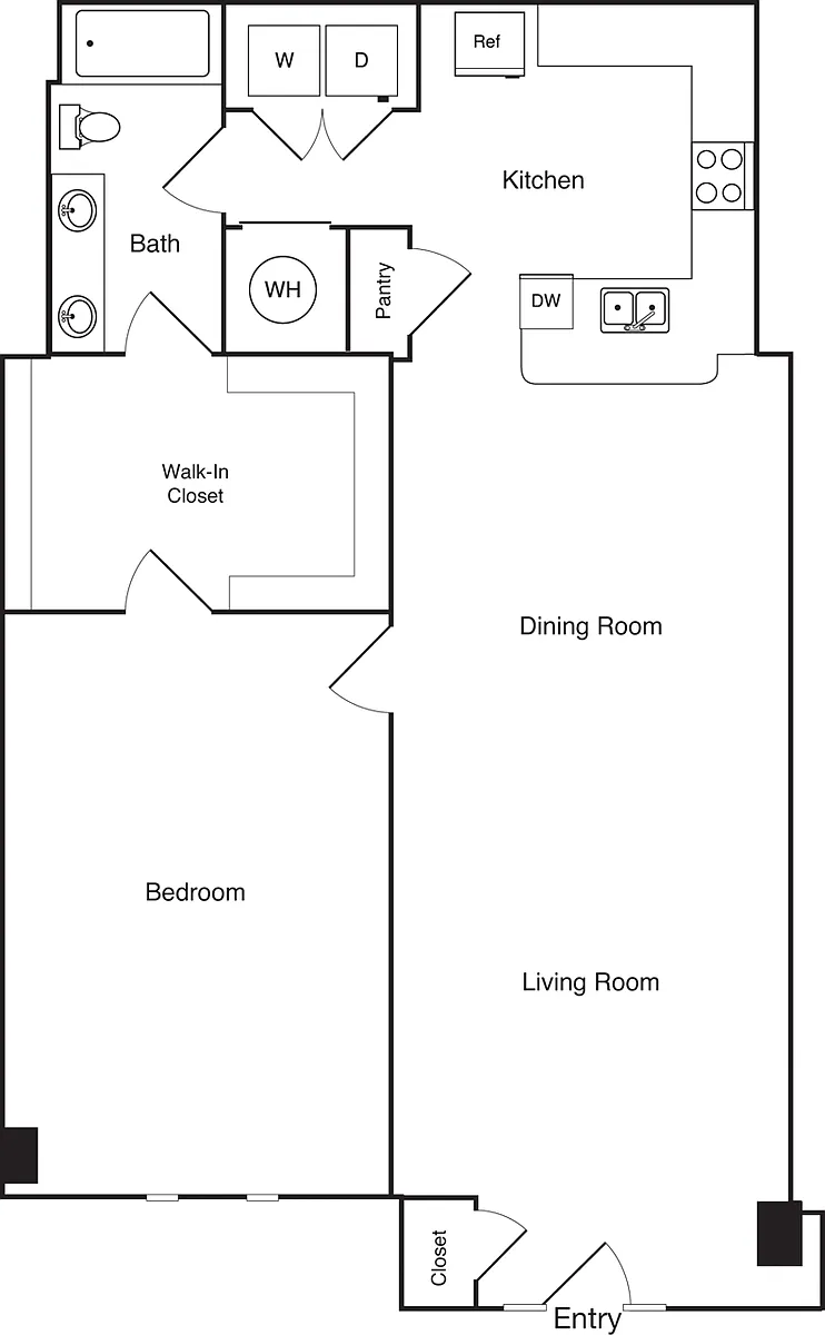 Floor plan 1 Bedroom A6
