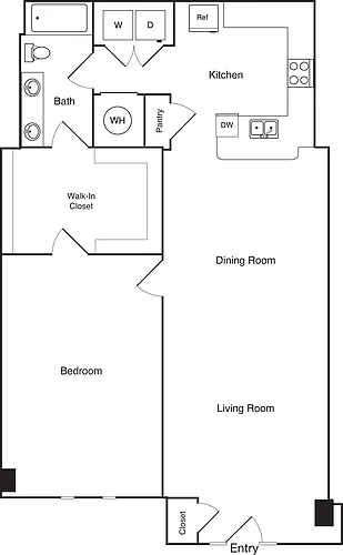 Floor plan 1 Bedroom A6