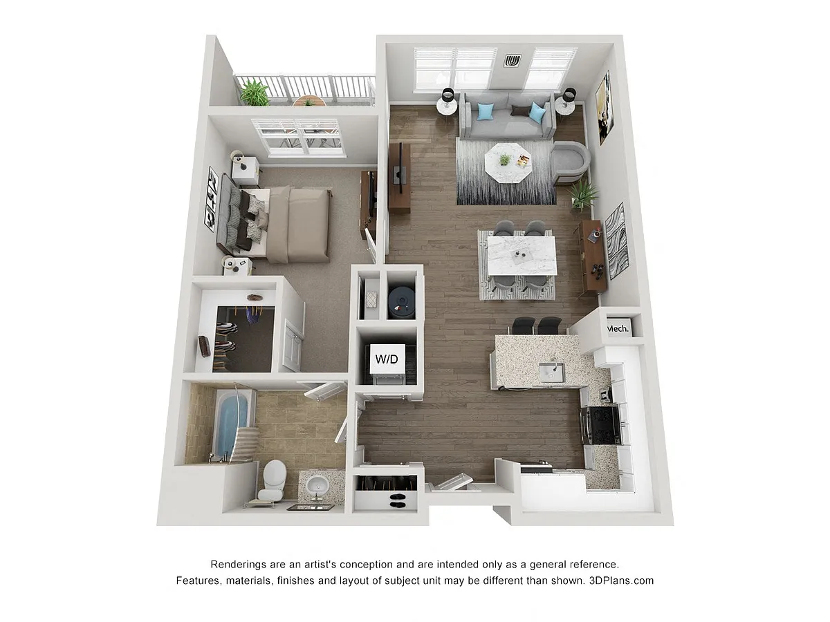 Floor plan One Bedroom Type A Floorplan