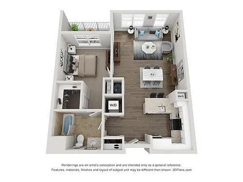 Floor plan One Bedroom Type A Floorplan